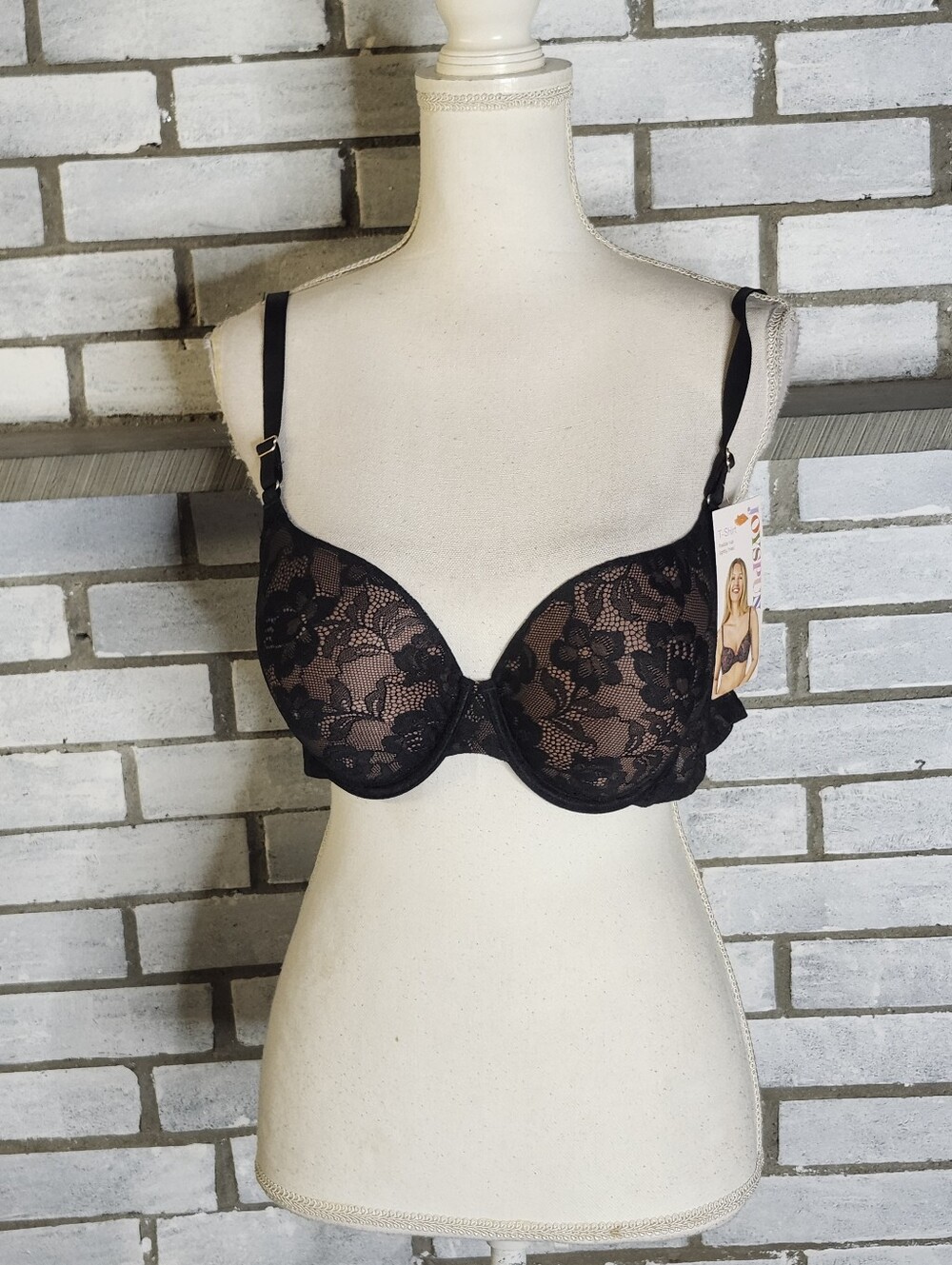 • Joyspun Smooth Lace T-Shirt Bra 38B Black Moroccan Brown Full Coverage NWT